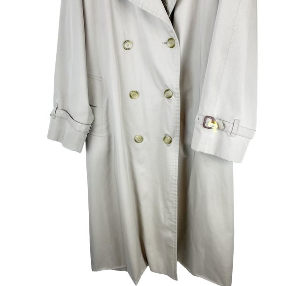 Vintage Burberry Trench Coat Classic Tan Double Breasted 48L (US 14 or XL) - Picture 4 of 16